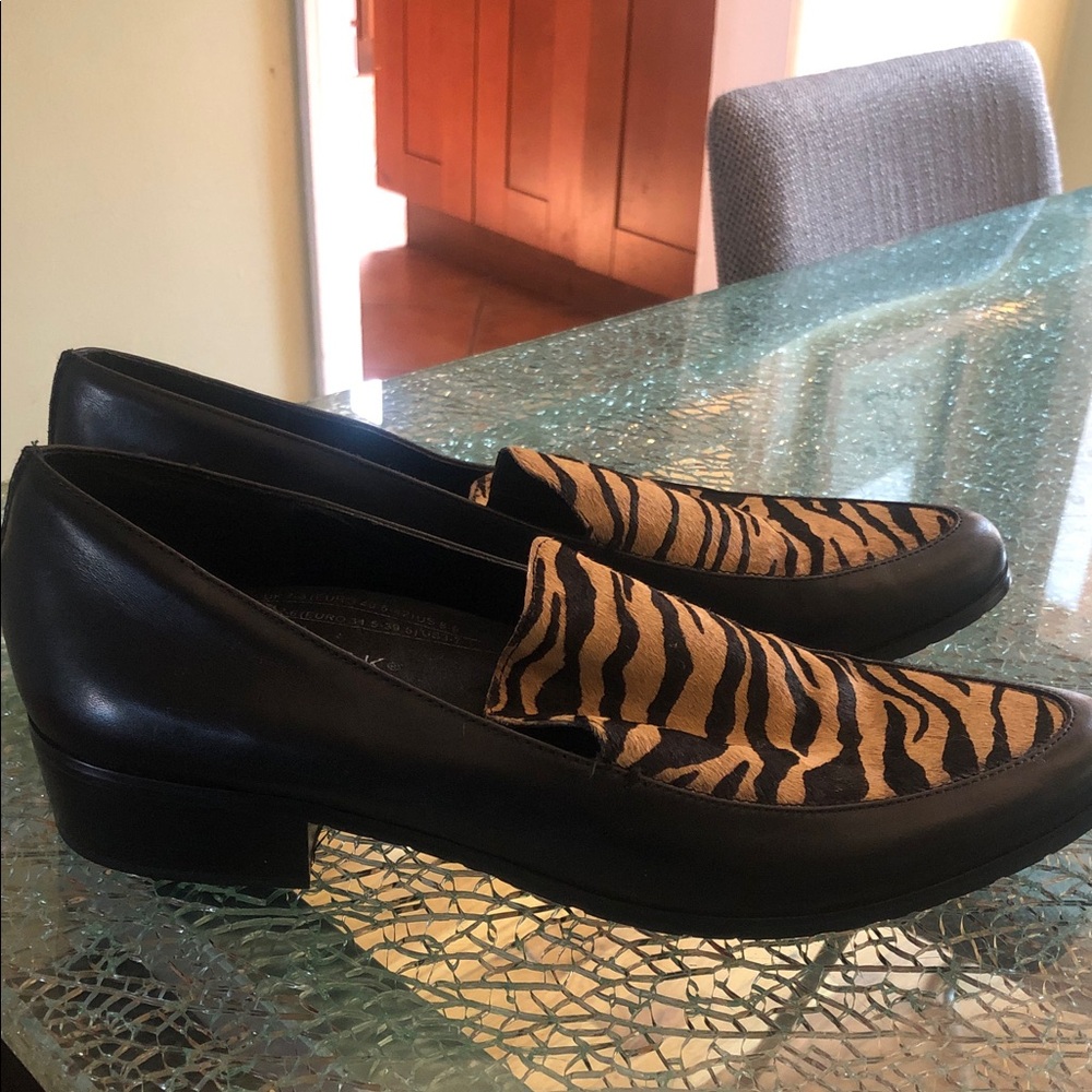 Primark Men's Black and Brown Patterned Loafers